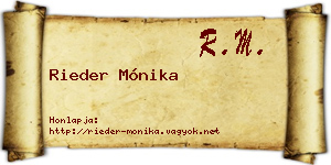 Rieder Mónika névjegykártya